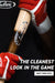A close-up of a baseball player holding the original pine tar flame bat with a clear focus on the silver Tater logo at the neck of the bat.