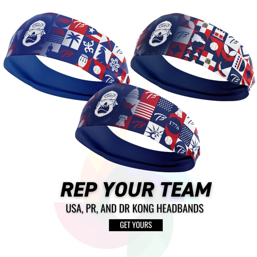USA, PR, and DR Headbands for Ballplayers